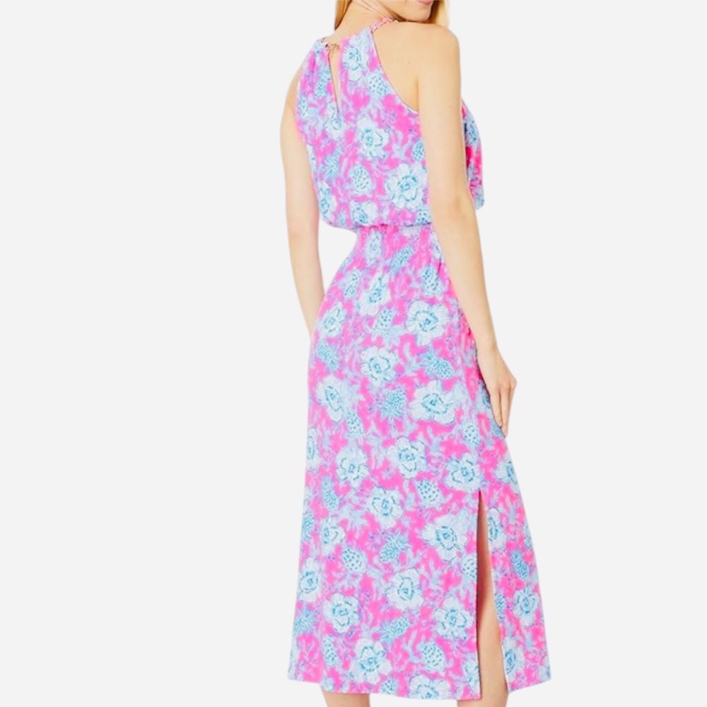 New Lilly Pulitzer Gracelyn Floral Halter Floral MIDI Dress NWOT Size Large - Picture 12 of 12